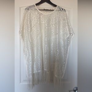Brand new Marks & Spencer Cream bohemian fringed Lace Cape